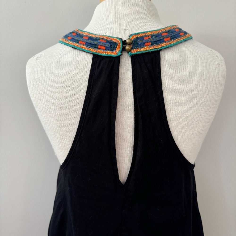 Free People Embroidered Trapeze Mini Dress Keyhole Back Small - Picture 9 of 14